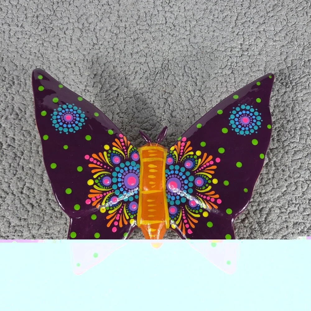 Clay Butterfly Mexican Handmade Art Wall Hanging 9